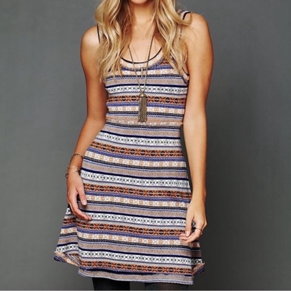 Free People Dresses & Skirts - Free People Fair Isle Stripped Sweater Dress